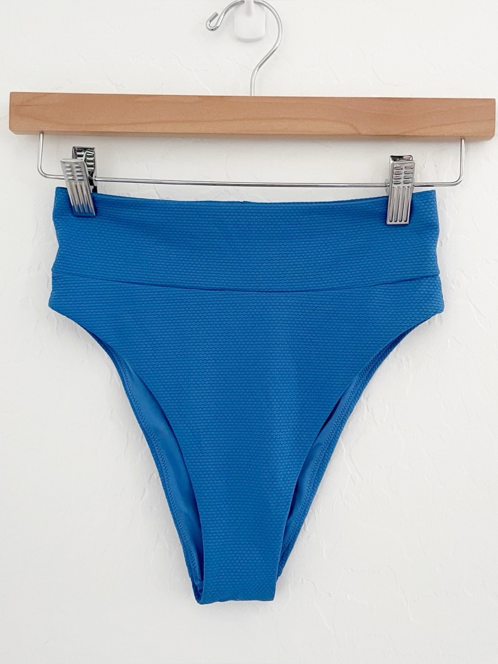 Aerie high cut cheeky bikini bottom blue XS